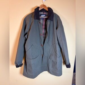 Lands End barn coat mens XXL tall canvas chore jacket greenish gray